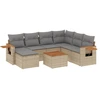 Image de vidaXL Ensemble de jardin canapé 8 pièces avec coussins Beige Poly Rattan