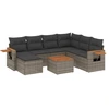 Image de vidaXL Ensemble de jardin canapé 8 pièces avec coussins Gris Poly rotin