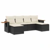 Image de vidaXL Ensemble de salon de jardin 6 pièces avec coussins noir poly rotin