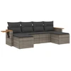 Image de vidaXL Ensemble de salon de jardin 6 pièces avec coussins Gris Poly rotin