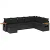Image de vidaXL Ensemble de jardin canapé 8 pièces avec coussins noir poly rotin