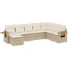 Image de vidaXL Ensemble de jardin canapé 8 pièces avec coussins Beige Poly Rattan