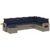Image de vidaXL Ensemble de jardin canapé 8 pièces avec coussins Gris Poly rotin