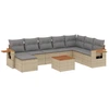 Image de vidaXL Ensemble de salon de jardin 9 pièces avec coussins beige Poly rotin