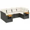 Image de vidaXL Ensemble de salon de jardin 6 pièces avec coussins noir poly rotin