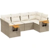 Image de vidaXL Ensemble de salon de jardin 6 pièces avec coussins Beige Poly Rattan