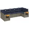 Image de vidaXL Ensemble de salon de jardin 7 pièces avec coussins Gris Poly rotin