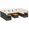 Image de vidaXL Ensemble de 10 canapés de jardin avec coussins noir poly rotin