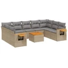 Image de vidaXL Ensemble de salon de jardin 10 pièces avec coussins Beige Poly Rattan
