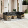 Image de vidaXL Ensemble de salon de jardin 10 pièces avec coussins Gris Poly Rattan