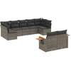 Image de vidaXL Ensemble de salon de jardin 9 pièces avec coussins Gris Poly rotin