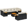 Image de vidaXL Ensemble de 10 canapés de jardin avec coussins noir poly rotin