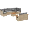 Image de vidaXL Ensemble de salon de jardin 10 pièces avec coussins Beige Poly Rattan