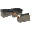 Image de vidaXL Ensemble de salon de jardin 10 pièces avec coussins Gris Poly Rattan