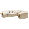 Image de vidaXL Ensemble de salon de jardin 9 pièces avec coussins beige Poly rotin