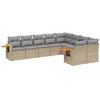 Image de vidaXL Ensemble de salon de jardin 9 pièces avec coussins beige Poly rotin