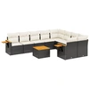 Image de vidaXL Ensemble de 10 canapés de jardin avec coussins noir poly rotin