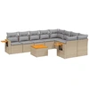 Image de vidaXL Ensemble de salon de jardin 10 pièces avec coussins Beige Poly Rattan