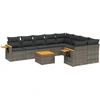Image de vidaXL Ensemble de salon de jardin 10 pièces avec coussins Gris Poly Rattan