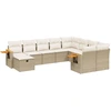 Image de vidaXL Ensemble de salon de jardin 10 pièces avec coussins Beige Poly Rattan