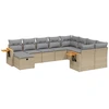 Image de vidaXL Ensemble de salon de jardin 10 pièces avec coussins Beige Poly Rattan
