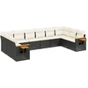 Image de vidaXL Ensemble de 10 canapés de jardin avec coussins noir poly rotin