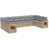 Image de vidaXL Ensemble de salon de jardin 10 pièces avec coussins Beige Poly Rattan