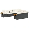 Image de vidaXL Ensemble de 10 canapés de jardin avec coussins noir poly rotin