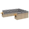 Image de vidaXL Ensemble de salon de jardin 10 pièces avec coussins Beige Poly Rattan