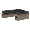 Image de vidaXL Ensemble de salon de jardin 10 pièces avec coussins Gris Poly Rattan
