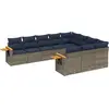 Image de vidaXL Ensemble de salon de jardin 10 pièces avec coussins Gris Poly Rattan