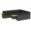 Image de vidaXL Ensemble de salon de jardin 11 pièces avec coussins noir poly rotin