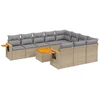 Image de vidaXL Ensemble de salon de jardin 11 pièces avec coussins Beige Poly Rattan