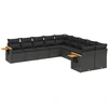 Image de vidaXL Ensemble de 10 canapés de jardin avec coussins noir poly rotin