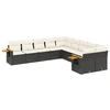 Image de vidaXL Ensemble de 10 canapés de jardin avec coussins noir poly rotin