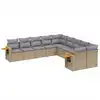 Image de vidaXL Ensemble de salon de jardin 10 pièces avec coussins Beige Poly Rattan