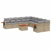 Image de vidaXL Ensemble de salon de jardin 11 pièces avec coussins Beige Poly Rattan
