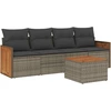 Image de vidaXL Ensemble de salon de jardin 5 pièces avec coussins Gris Poly rotin