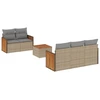 Image de vidaXL Ensemble de salon de jardin 6 pièces avec coussins Beige Poly Rattan