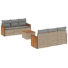 Image de vidaXL Ensemble de salon de jardin 7 pièces avec coussins Beige Poly Rattan