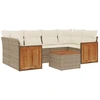 Image de vidaXL Ensemble de salon de jardin 7 pièces avec coussins Beige Poly Rattan