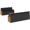 Image de vidaXL Ensemble de jardin canapé 8 pièces avec coussins noir poly rotin