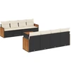 Image de vidaXL Ensemble de salon de jardin 9 pièces avec coussins noir poly rotin