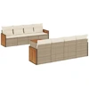 Image de vidaXL Ensemble de salon de jardin 9 pièces avec coussins beige Poly rotin