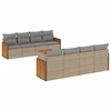 Image de vidaXL Ensemble de salon de jardin 9 pièces avec coussins beige Poly rotin