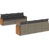 Image de vidaXL Ensemble de salon de jardin 9 pièces avec coussins Gris Poly rotin