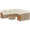 Image de vidaXL Ensemble de salon de jardin 9 pièces avec coussins beige Poly rotin