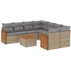 Image de vidaXL Ensemble de salon de jardin 9 pièces avec coussins beige Poly rotin