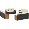 Image de vidaXL Ensemble de 12 canapés de jardin avec coussins noir poly rotin