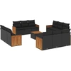 Image de vidaXL Ensemble de 13 canapés de jardin avec coussins noir poly rotin